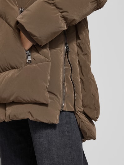 Blonde No. 8 Lange winterjas met imitatiebont, model 'FROST' Taupe - 3