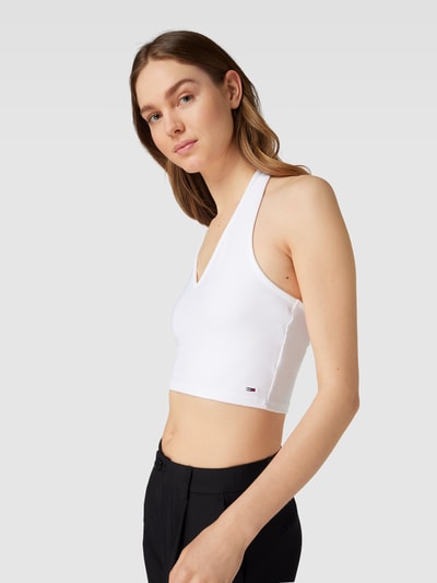 Tommy Jeans Cropped top met bandjes in fijnriblook Wit - 3