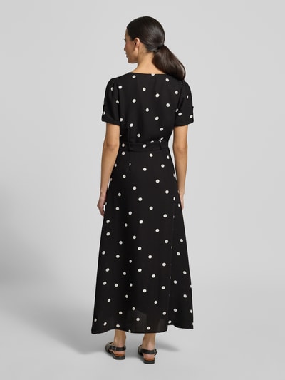VERO MODA Taliowana sukienka casualowa z wzorem na całej powierzchni model 'JOAN' Czarny 5