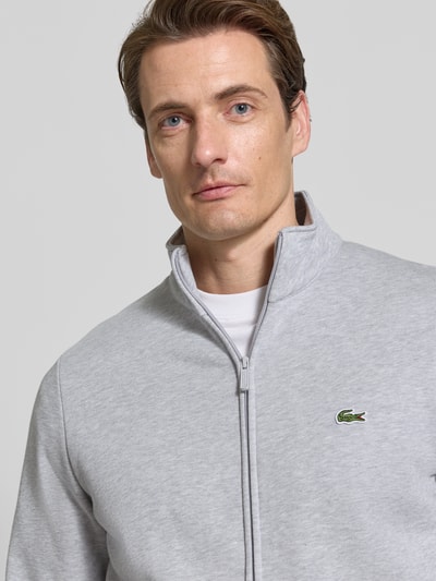 Lacoste Regular Fit Sweatjacke aus Baumwoll-Mix Hellgrau Melange 3