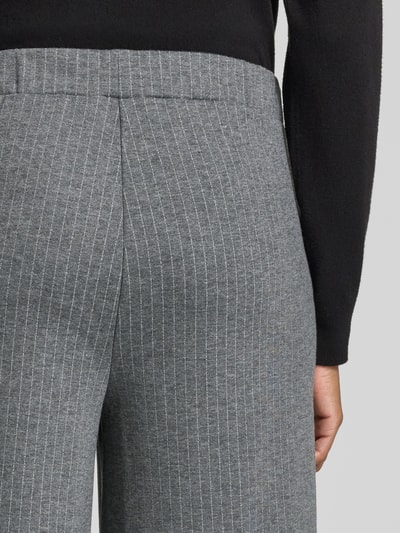 Jake*s Casual Wide Leg Stoffhose mit elastischem Bund Dunkelgrau Melange 3