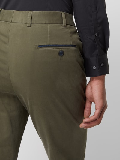 Hiltl Regular fit chino met stretch, model 'Peaker' Olijfgroen - 3