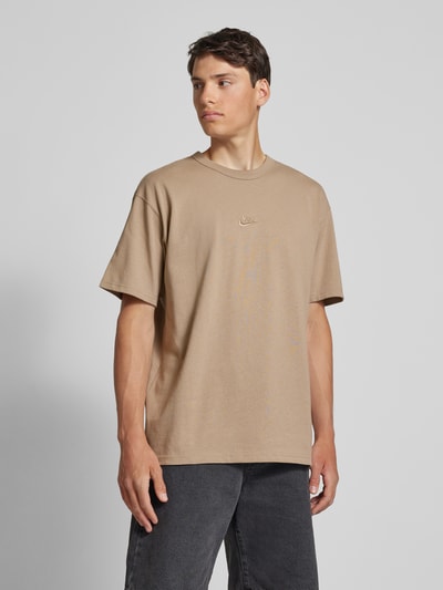 Nike T-Shirt mit Label-Stitching Beige 4