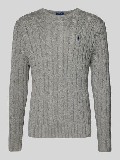 Polo Ralph Lauren Regular Fit Strickpullover aus reiner Baumwolle Modell 'DRIVER' Hellgrau 2