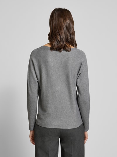 comma Gebreide pullover van viscosemix met boothals Antraciet - 5