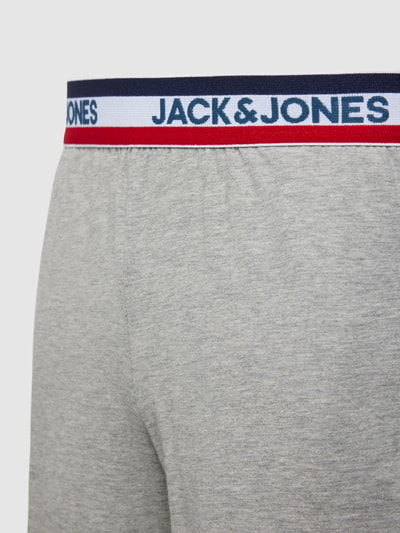 JACK & JONES Pyjama-Shorts mit elastischem Logo-Bund Modell 'TAPE' Mittelgrau Melange 2