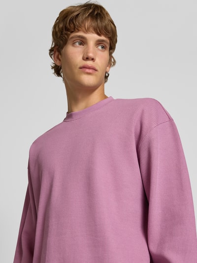 Hugo Blue Regular fit sweatshirt van katoenmix, model 'NUWOLO' Oudroze - 3