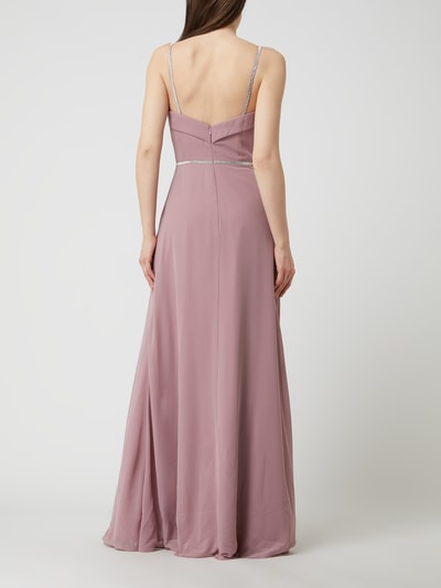 Luxuar Abendkleid mit Ziersteinen Rosa 4