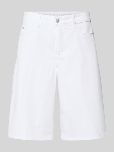 Produktfoto, Wide Leg Bermudas mit Eingrifftaschen Modell 'DREAM' van MAC, dames katoenmix met modal, bandwijdte maat 36: 41 cm, binnenbeenlengte: 33 cm, wit, gladde stof, rechte vormen