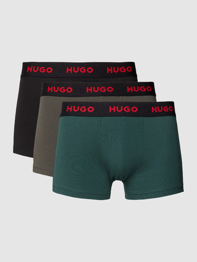 HUGO CLASSIFICATION Trunks mit elastischem Label-Bund im 3er-Pack Petrol 1