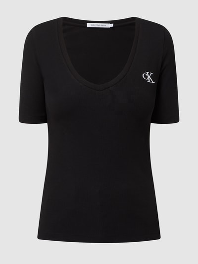Calvin Klein Jeans T-shirt z logo  Czarny 2