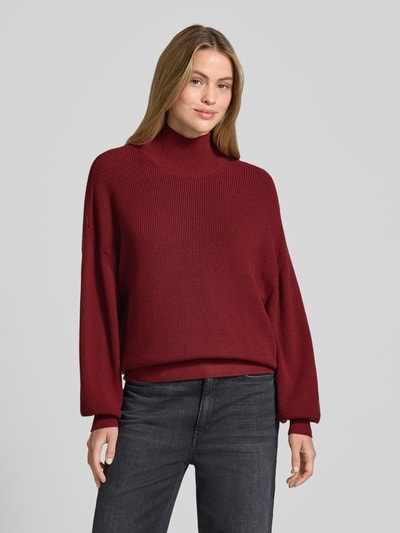 MSCH Copenhagen Sweter z dzianiny z mieszanki wiskozy model ‘Magnea’ Ciemnoczerwony 4