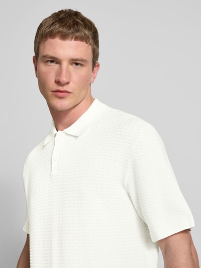 Redefined Rebel Regular fit poloshirt met structuurmotief, model 'FERDINAND' Wit - 3