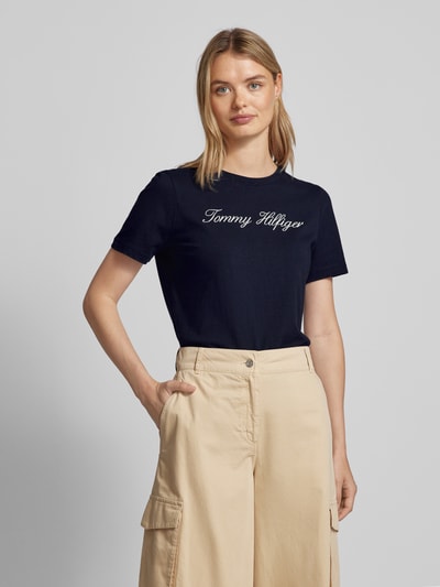 Tommy Hilfiger T-shirt met labelstitching Bleu - 4