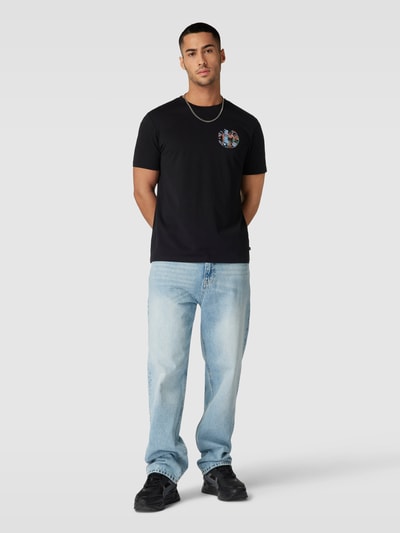 QS T-Shirt aus Baumwolle mit Motiv-Print Black 1