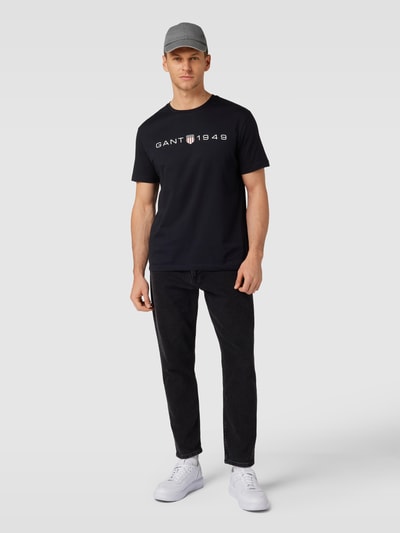 Gant T-Shirt mit Label-Print Black 1