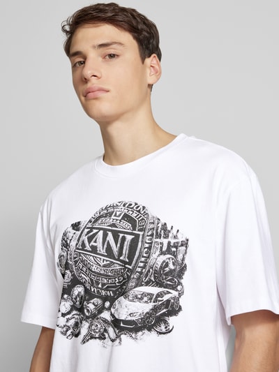 KARL KANI T-Shirt mit Label-Print Weiss 3