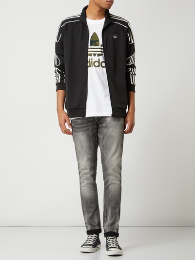 adidas Originals Bluza rozpinana z paskami logo Czarny 1