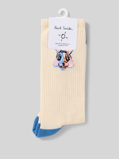 PAUL SMITH Socken mit elastischem Rippenbündchen Modell 'Lamine Bunny' Offwhite 3
