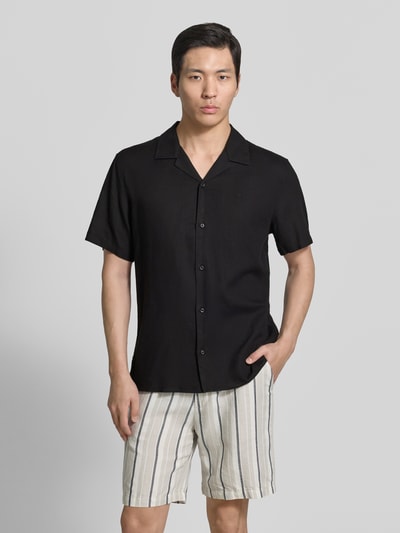CK Calvin Klein Regular Fit Freizeithemd aus Leinen-Lyocell-Mix Black 4