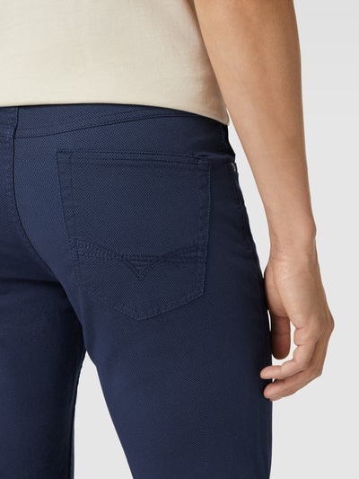 Christian Berg Men Stoffen broek met structuurmotief Marineblauw - 3