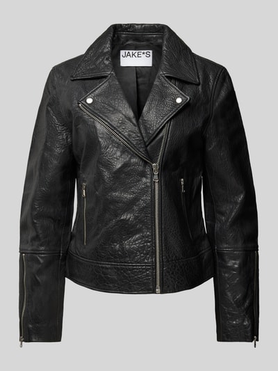 Jake*s Casual Bikerjacke mit Reißverschlusstaschen Black 1