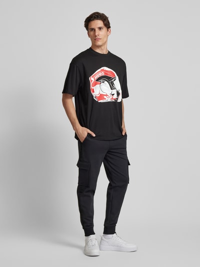 HUGO T-Shirt mit Rundhalsausschnitt Modell 'Dit' Black 1