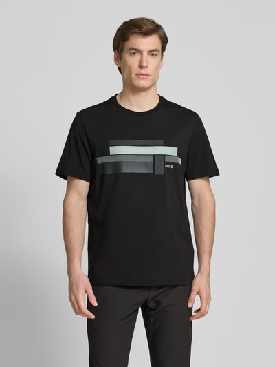 BOSS Green T-Shirt mit Label-Print Black 4