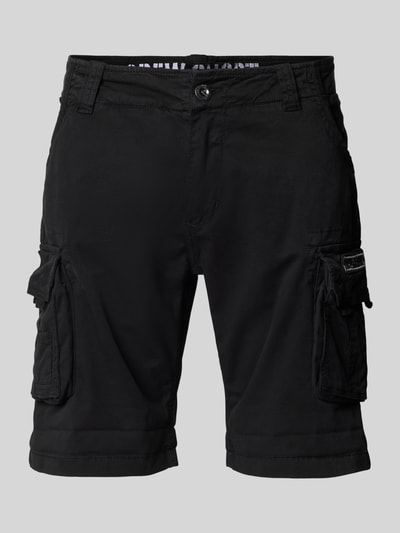 Alpha Industries Regular Fit Cargoshorts mit Label-Stitching Modell 'CREW SHORT' Black 2