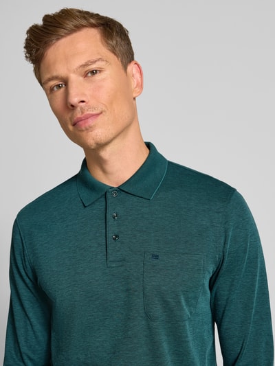 Christian Berg Men Regular fit poloshirt in design met lange mouwen Lagune - 3