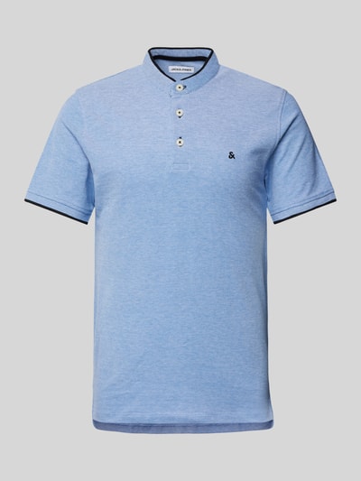 Jack & Jones Poloshirt met labelstitching, model 'PAULOS' Blauw - 2