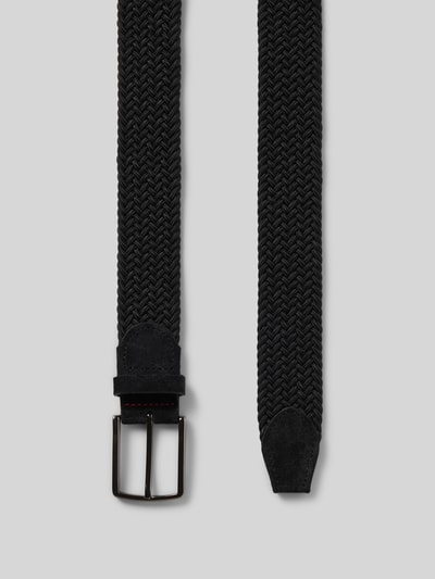 Produktfoto, Gürtel in Flecht-Optik mit Dornschließe von Pierre Cardin, beschichtetes Leder, schwarz, Szerokość w rozmiarze 90: 3 cm