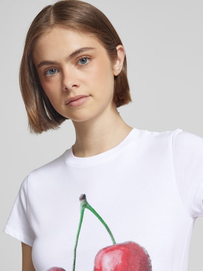 Review T-Shirt mit Label-Print Weiss 3