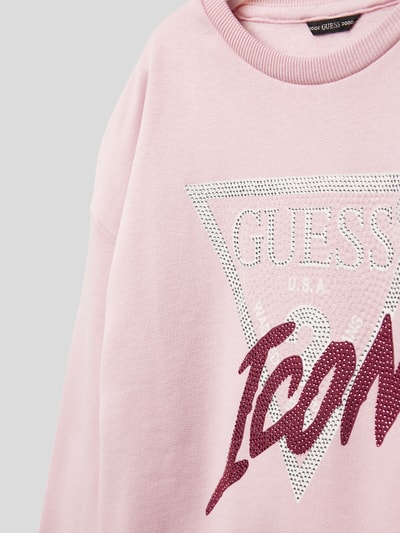 Guess Sweatshirt mit Strasssteinbesatz Hellrosa 2