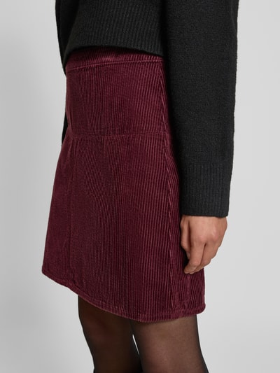 Christian Berg Woman Corduroy rok met deelnaad Kersenrood - 3