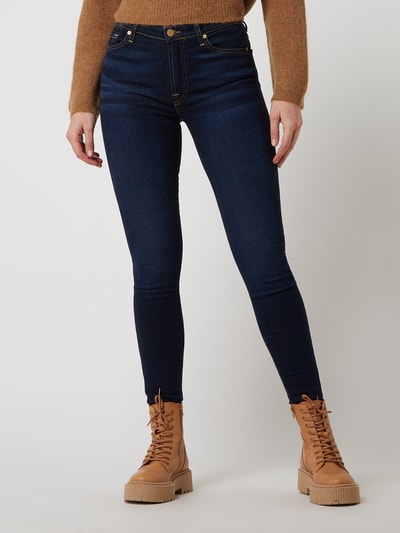 7 For All Mankind Skinny Fit Jeans aus Baumwolle  Dunkelblau 4