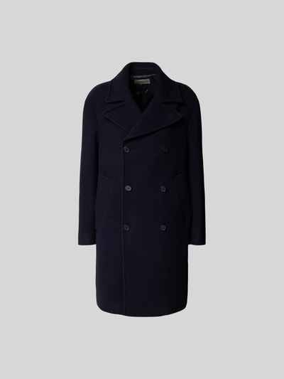 Officine Générale Regular Fit Mantel aus Schurwoll-Mix Dunkelblau 2
