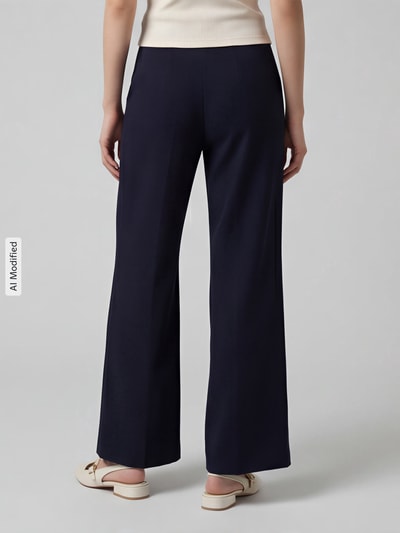 SEDUCTIVE Regular fit wijdte broek van viscosemix model 'NALEY' Marineblauw - 5