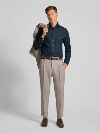 SEIDENSTICKER Koszula biznesowa o kroju regular fit z kołnierzykiem typu kent model ‘Casual’ Granatowy 1