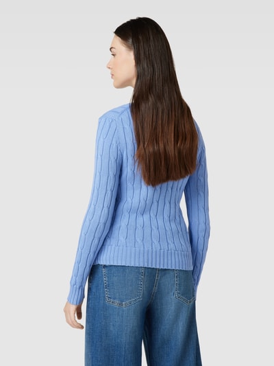 Polo Ralph Lauren Strickpullover mit Zopfmuster Modell 'JULIANNA' Blau 5