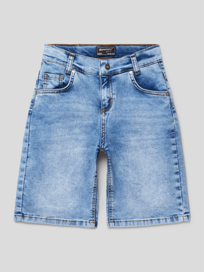 Blue Effect Relaxed Fit Jeansshorts mit rückseitigem Label-Patch Hellblau 1