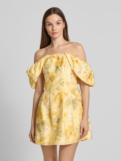 Forever New Körpernahes Cocktailkleid mit Leinen-Anteil Modell 'Jacquie' Hellgelb 4