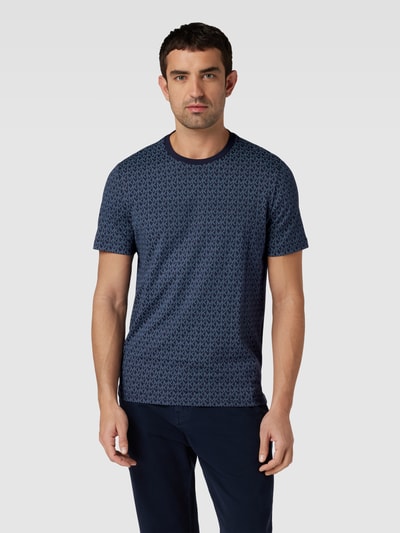 Michael Kors T-Shirt mit Allover-Label-Print Dunkelblau 4