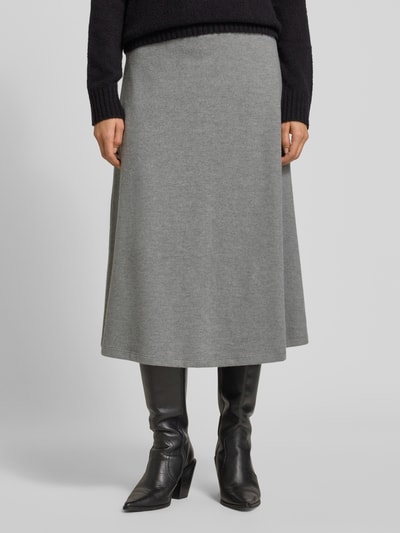 s.Oliver RED LABEL Spódnica midi z mieszanki bawełny Jasnoszary melanż 4