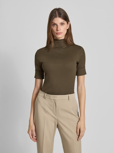 Marc Cain T-Shirt mit Stehkragen Khaki 4