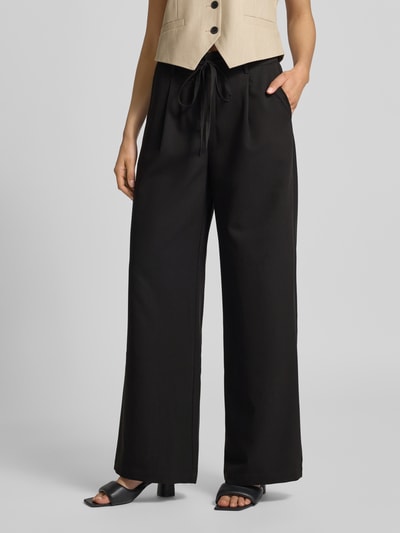 moves Flared Stoffhose mit Kordelzug Modell 'Andriana' Black 4