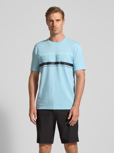 BOSS Green Regular Fit T-Shirt aus reiner Baumwolle Modell 'ICONIC ZONE' Hellblau 4