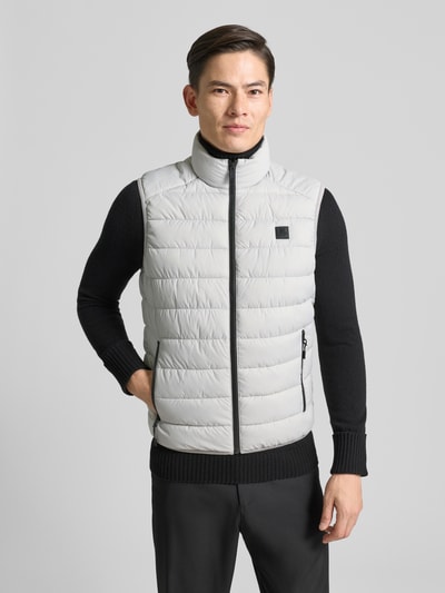 Marc O'Polo Regular fit bodywarmer met logopatch Lichtgrijs - 4