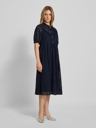 s.Oliver BLACK LABEL Regular fit midi-jurk met voering van viscose Marineblauw - 1