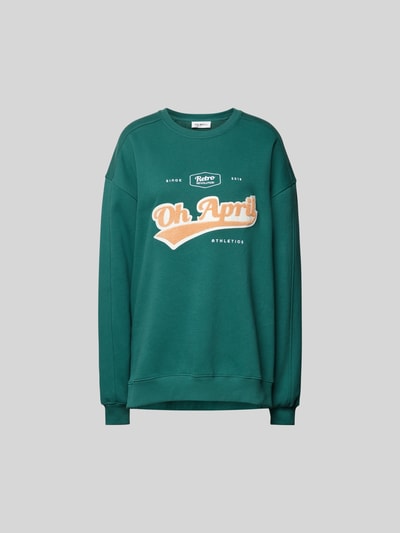 OH APRIL Sweatshirt mit Label-Stitching Dunkelgruen 2